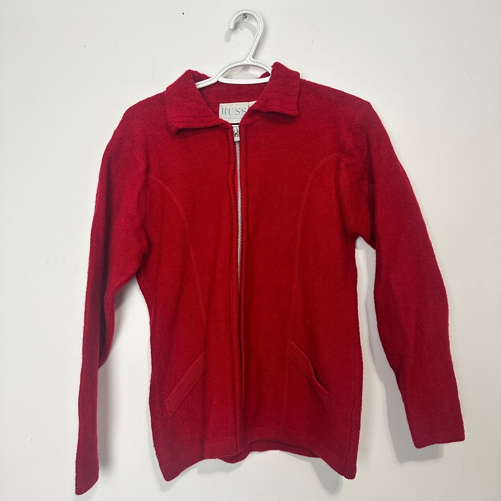 **UP to 50% OFF ** Russ Red Full-Zip 100%Wool Jacket